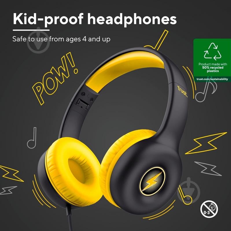 Навушники Trust Nouna Kids Headphones Mic black (25406_TRUST) - фото 12