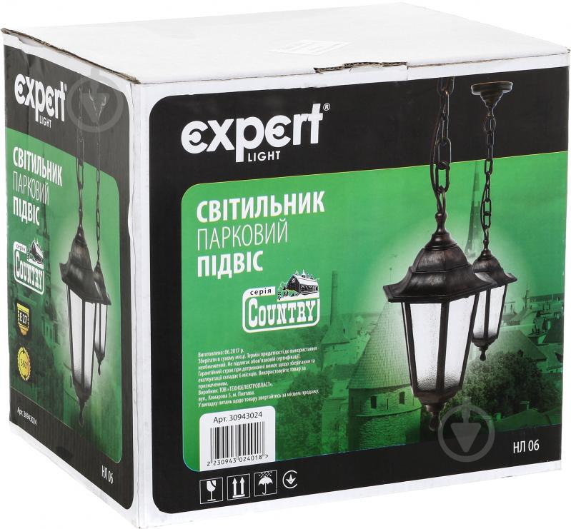 Світильник вуличний підвісний Expert КАНТРІ НЛ 06 E27 60 Вт IP44 антична латунь - фото 3