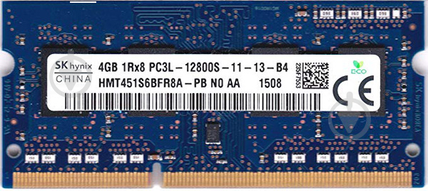 Оперативна пам'ять Hynix SODIMM DDR3L 4 GB (1x4GB) 1600 MHz (HMT451S6BFR8A-PB) - фото 1