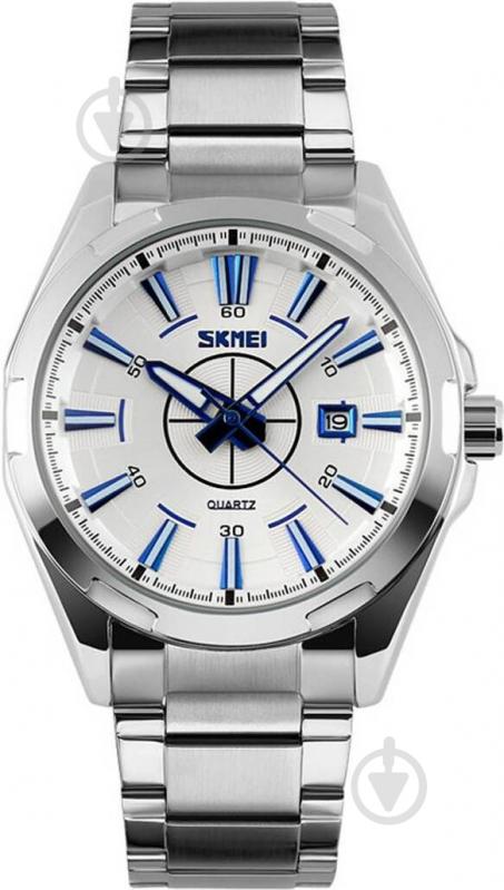 Наручний годинник Skmei 9118 White dail blue hands BOX (9118BOXWT) - фото 1