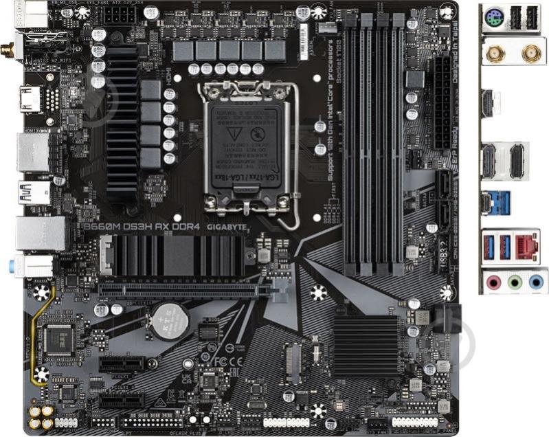 Материнская плата Gigabyte B660M DS3H AX DDR4 (Socket 1700, Intel B660, micro ATX) - фото 1 Материнская плата Gigabyte B660M DS3H AX DDR4 (Socket 1700, Intel B660, micro ATX) - фото 1