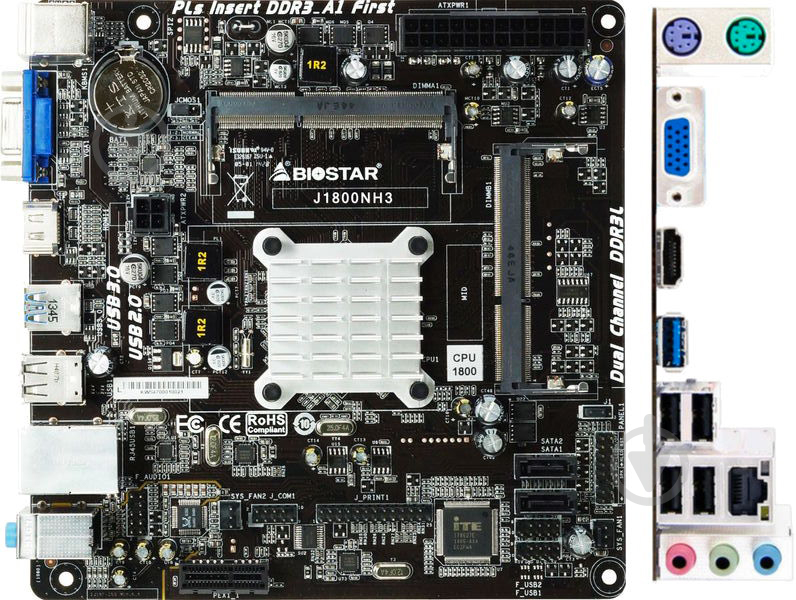 Материнська плата Biostar J1800NH3 (mini ITX) - фото 1