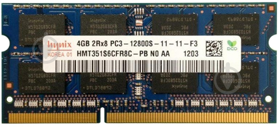 Оперативна пам'ять Hynix SODIMM DDR3 4 GB (1x4GB) 1600 MHz (HMT351S6CFR8C-PB) - фото 1