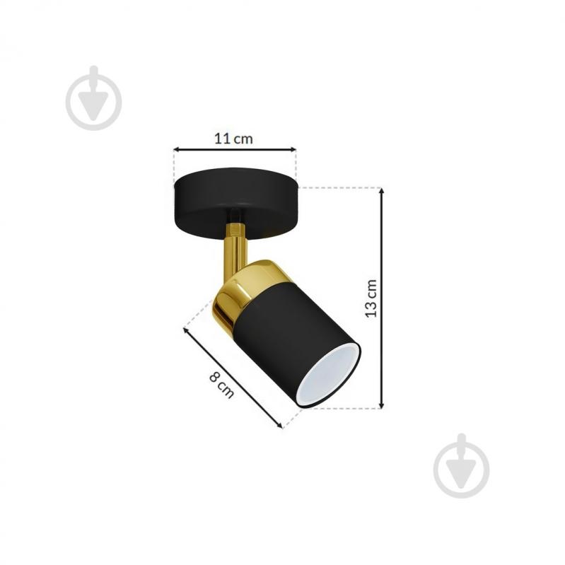 Світильник точковий Milagro Lighting JOKER 1xGU10 25 Вт GU10 чорний із золотим MLP6123 - фото 2