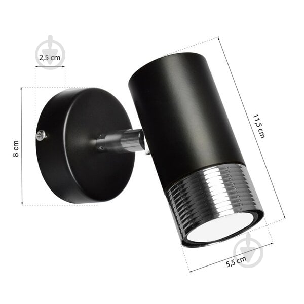 Светильник настенный Milagro Lighting DANI 1xGU10 1x8Вт Вт GU10 черный MLP6229 - фото 2