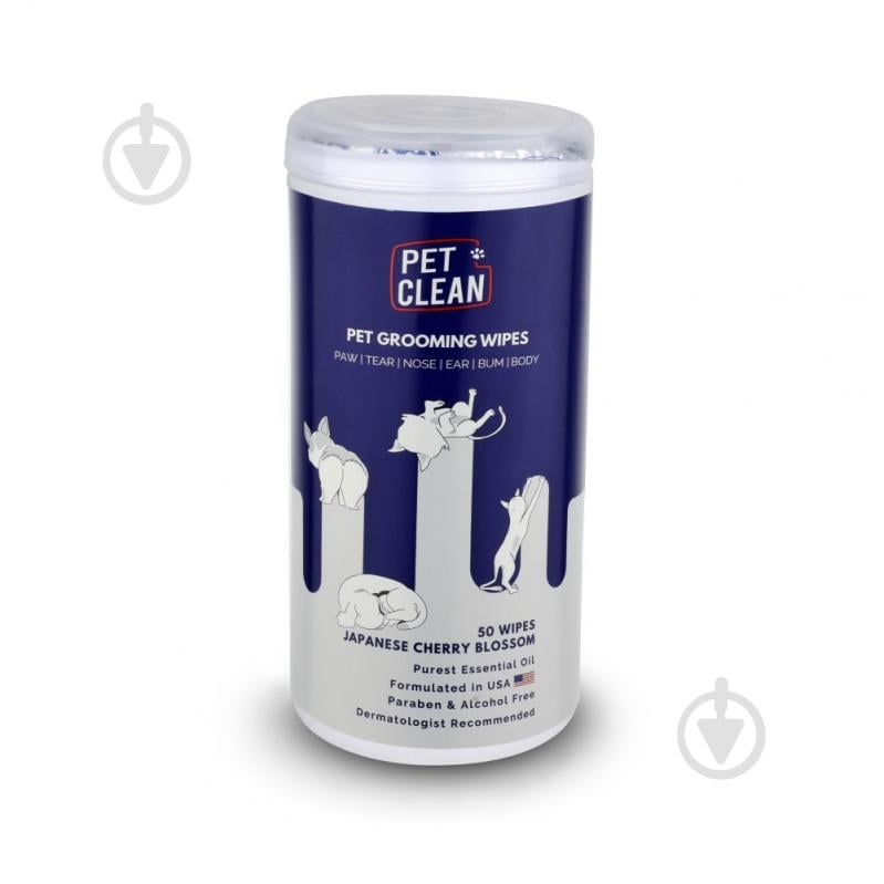 Влажные салфетки PET GROOMING WIPES для груминга домашних животных с ароматом цветов японской вишни 50 шт. для котов - фото 1 Влажные салфетки PET GROOMING WIPES для груминга домашних животных с ароматом цветов японской вишни 50 шт. для котов - фото 1