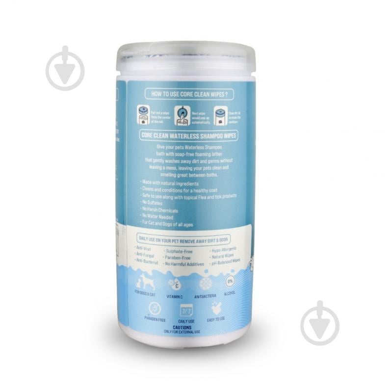 Влажные салфетки PET WATERLESS SHAMPOO WIPES для домашних животных с медово-овсяным ароматом 50 шт. - фото 2
