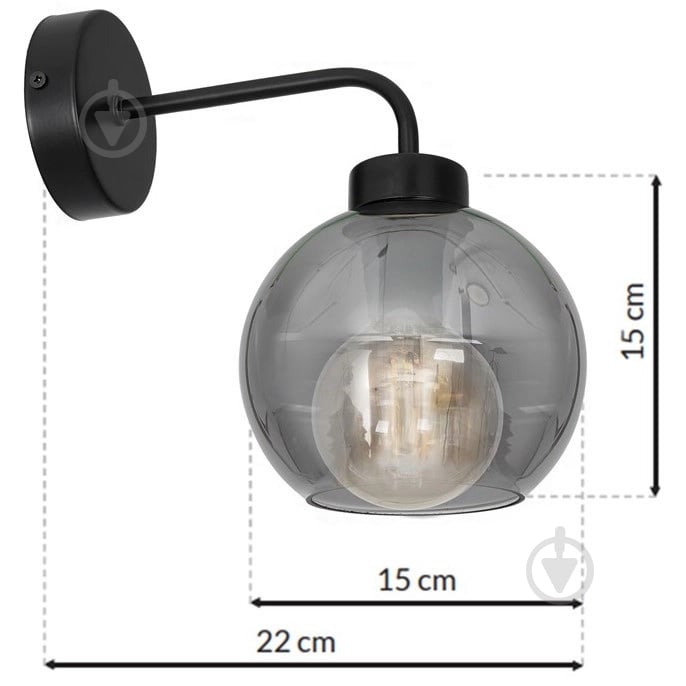 Светильник настенный Milagro Lighting SOFIA 1xE27 1x60Вт Вт E27 черный MLP6571 - фото 2