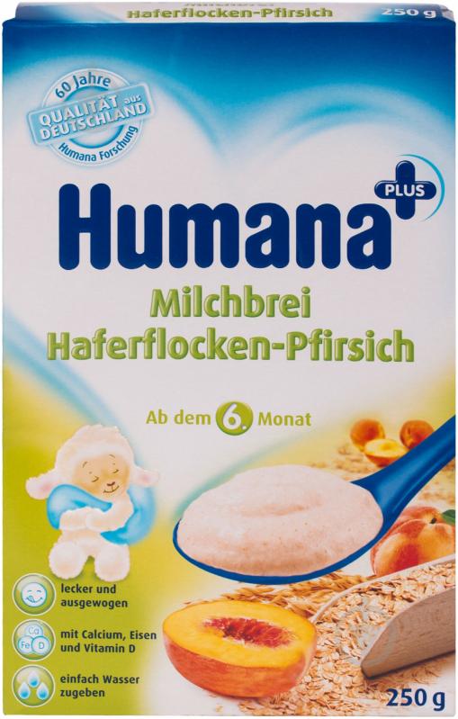 Каша молочна Humana від 6 місяців вівсяна з персиком 200 г - фото 2