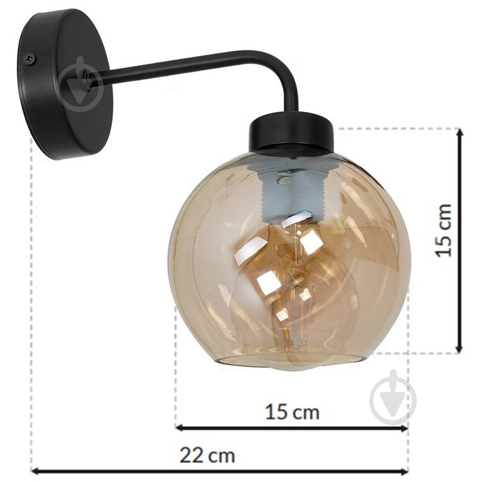 Светильник настенный Milagro Lighting SOFIA 1xE27 1x60Вт Вт E27 черный MLP6572 - фото 2