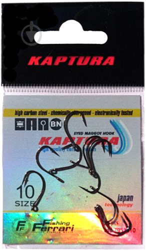 Гачок Lineaeffe Kaptura Eyed Maggot Hook №10 10 шт. 7951410 - фото 1