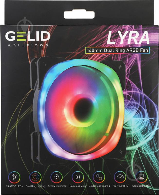 Корпусний кулер Gelid Solutions Lyra ARGB 140mm (LYRA ARGB FAN) - фото 4