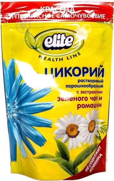 Цикорій розчинний Elite Health Line з екстрактами зеленого чаю і ромашки 100 г 8718868141262 - фото 1