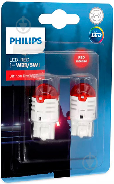 Автолампа світлодіодна Philips Ultinon Pro3000 W21/5W 1,75 Вт 2 шт.(11066U30RB2) - фото 3