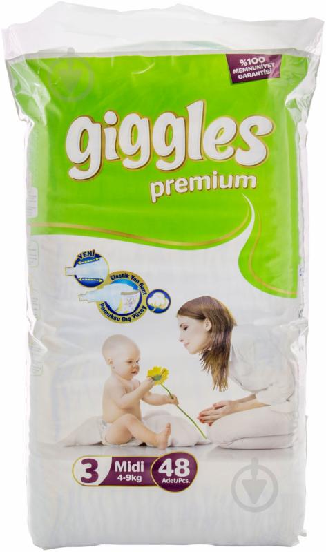 Подгузники Giggles Premium 3 4-9 кг 48 шт. - фото 1