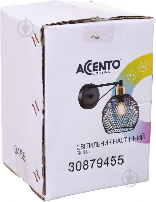 Светильник настенный Accento lighting Sicilia 1x60 Вт E14 черный ALHu-KW11099-1 - фото 4