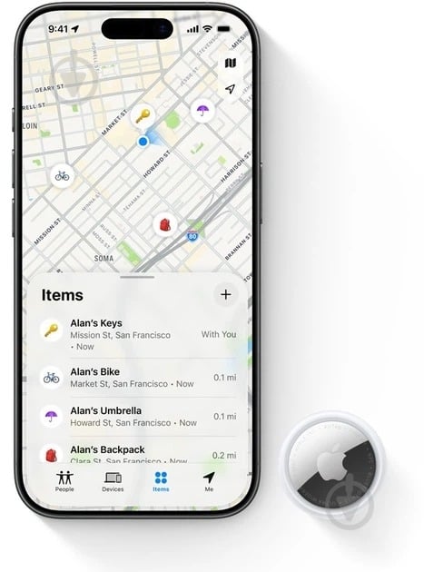 Трекер Apple AirTag (1 Pack) білий (MFE94ZE/A ) - фото 6 Трекер Apple AirTag (1 Pack) білий (MFE94ZE/A ) - фото 6