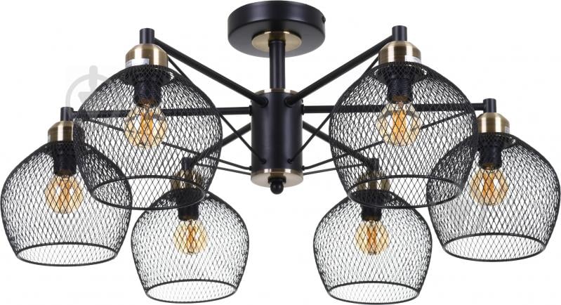 Люстра потолочная Accento lighting Sicilia 6x60 Вт E14 черный ALHu-KC11099-6 - фото 1