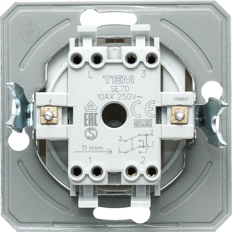 Переключатель перекрестный одноклавишный TEM Ekonomik без подсветки слоновая кость SE70IWXO-U - фото 3