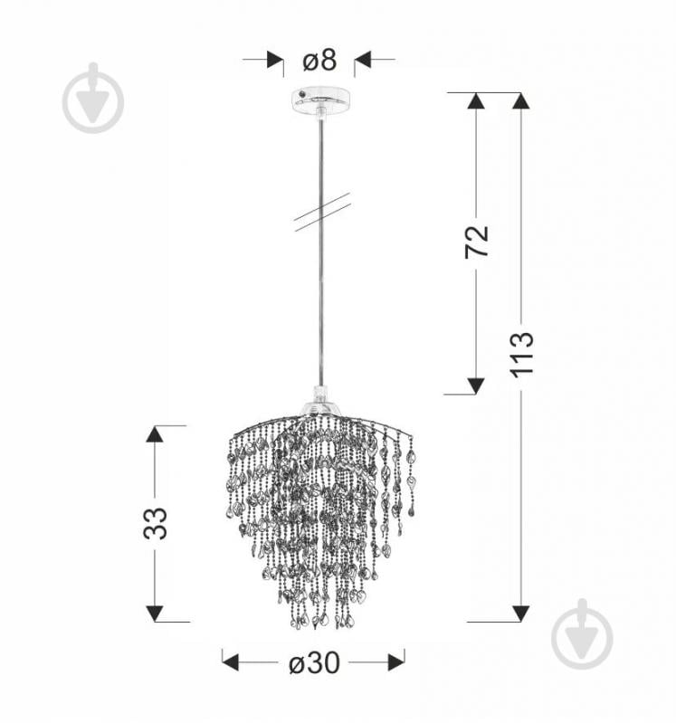 Люстра подвесная Candellux SARDI 1x60 Вт черный/хром 31-05403 - фото 2