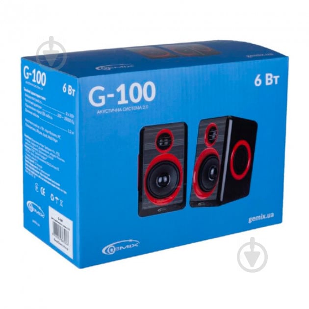 Акустическая система Gemix G-100 2.0 black/red - фото 7