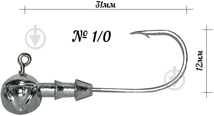 Джиг-головка Fishing Roi №1/0 4 г 5 шт. 10-4ВП-5 - фото 1