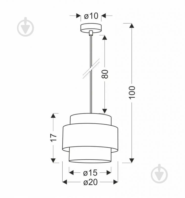 Люстра підвісна Candellux Juta 1x40 Вт E27 білий/коричневий 31-18021 - фото 2