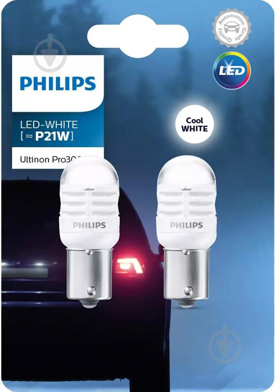 Автолампа світлодіодна Philips Ultinon Pro3000 P21W 1,75 Вт 2 шт.(11498U30CWB2) - фото 4