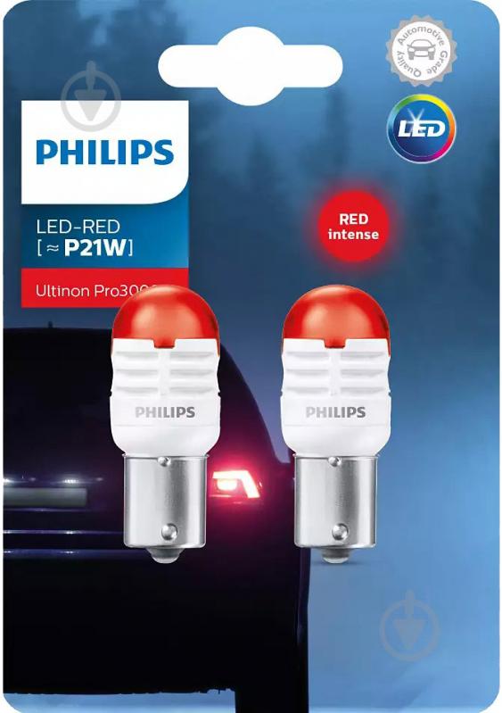 Автолампа светодиодная Philips Ultinon Pro3000 P21W 1,75 Вт 2 шт.(11498U30RB2) - фото 4