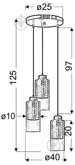 Люстра підвісна Candellux LIBANO 3x60 Вт E27 срібло/прозорий 33-51691 - фото 2