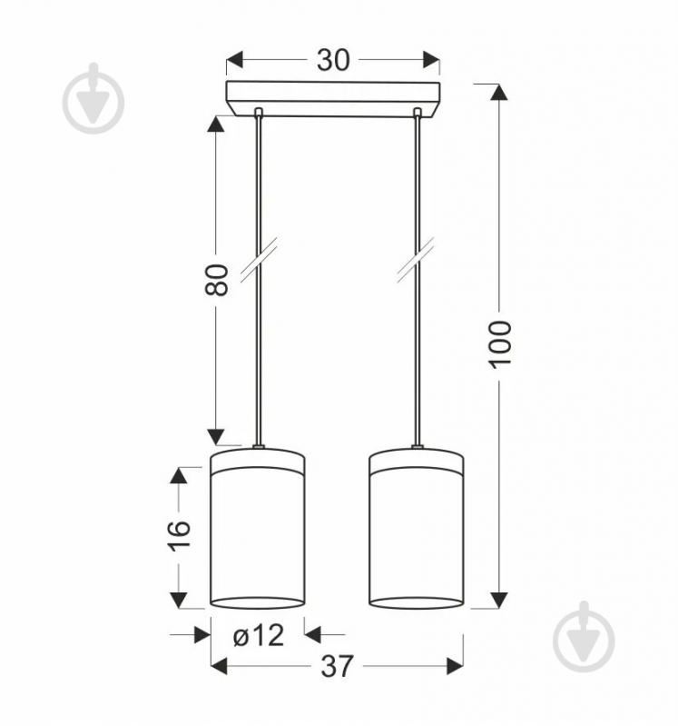 Люстра підвісна Candellux WELS 2x40 Вт E27 прозорий/чорний/коричневий 32-21991 - фото 2