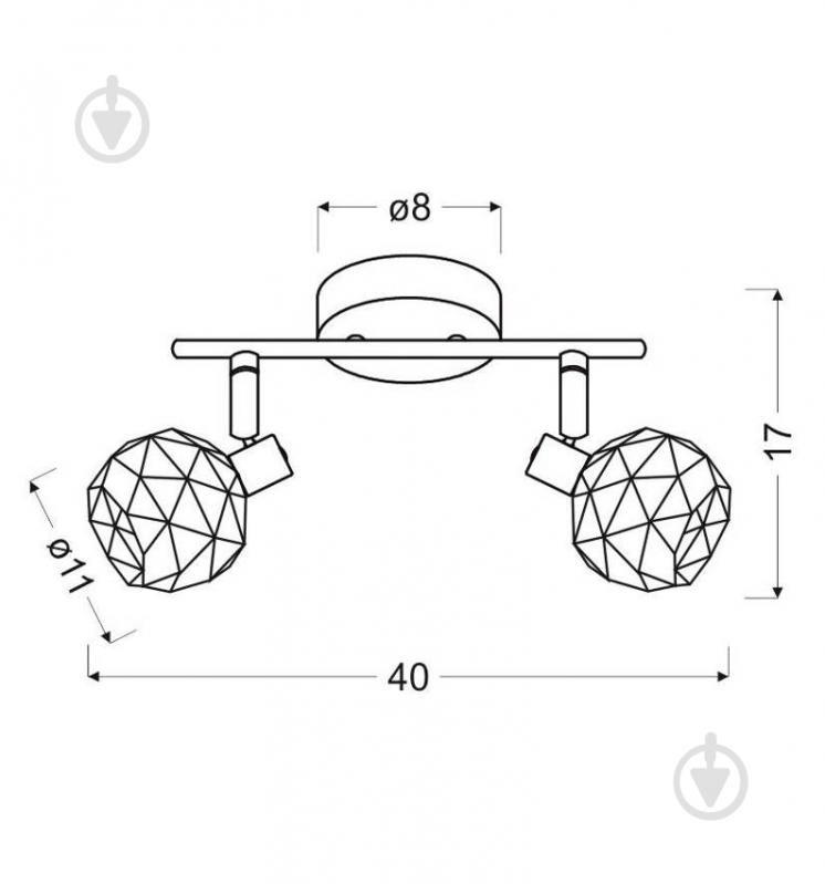 Спот Candellux Acrobat 2x40 Вт E14 чорний/мідь 92-22202 - фото 5