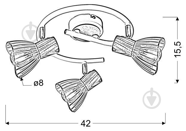 Спот Candellux CHILE 3x25 Вт E14 белый 98-61652 - фото 2