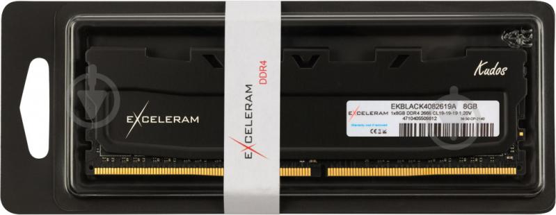 Оперативна пам'ять Exceleram DDR4 SDRAM 8 GB (1x8GB) 2666 MHz (EKBLACK4082619A) Black Kudos - фото 3