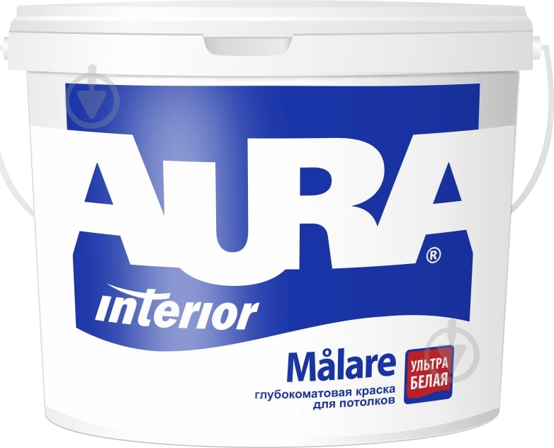 Краска акриловая водоэмульсионная Aura® Malare глубокий мат белый 1 л - фото 1