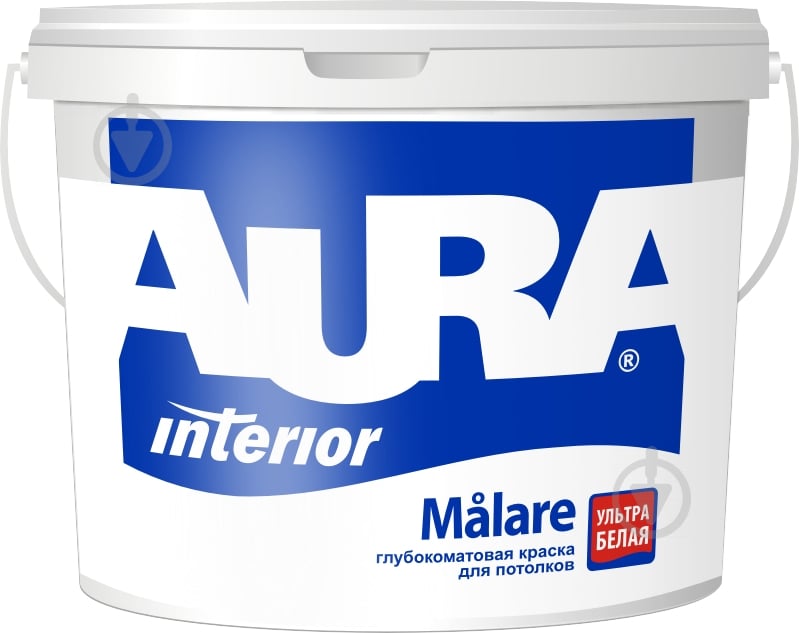 Краска акриловая водоэмульсионная Aura® Malare глубокий мат белый 5 л - фото 1