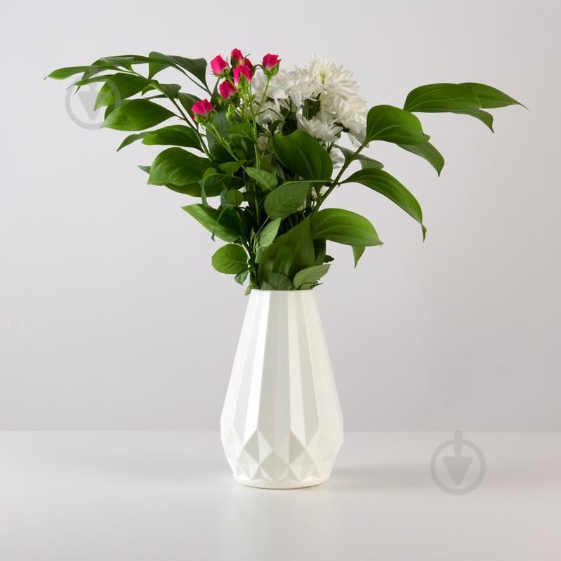 Ваза пластиковая MVM DH-FLOWERS-07 WHITE 20,5 см DH-FLOWERS-07 WHITE - фото 3