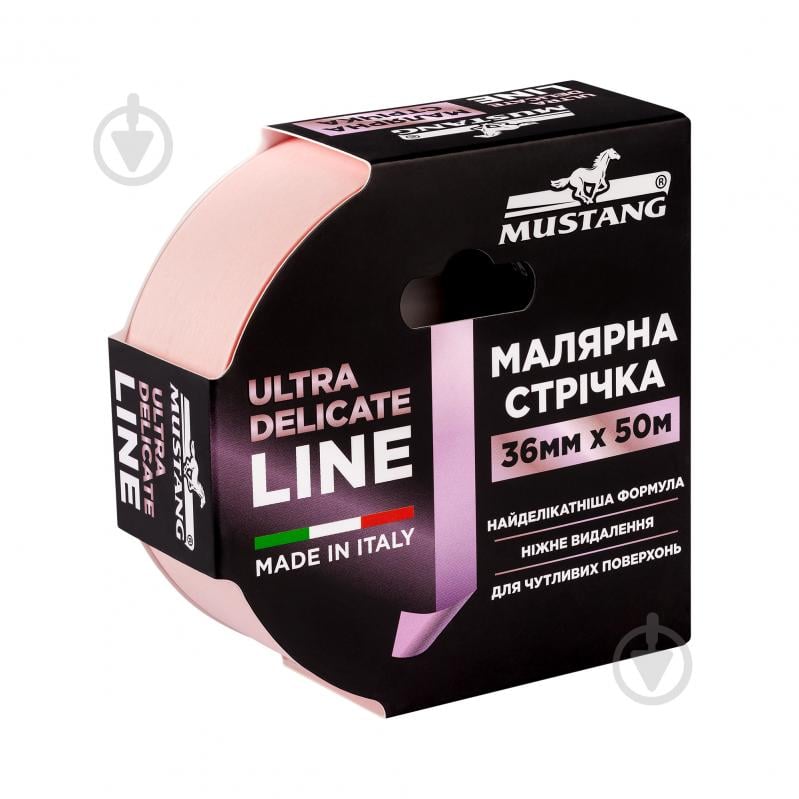 Стрічка малярна Mustang ULTRA DELICATE LINE рисова рожева 36 мм x 50 м - фото 1