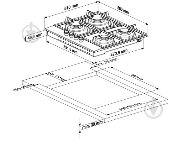 Варильна поверхня газова Beko HILG 64235 S - фото 3