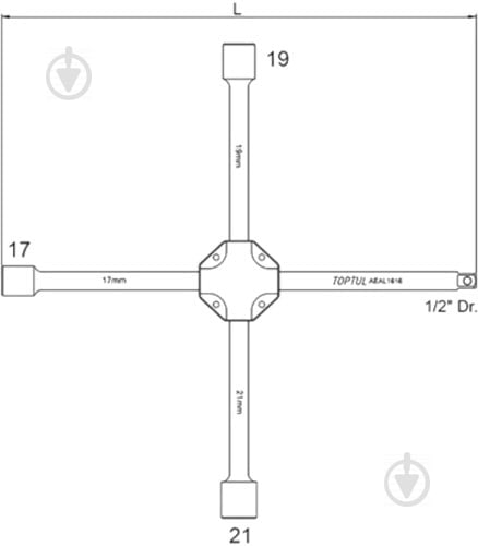 Ключ балонний хрестовий Toptul AEAL1616 - фото 2