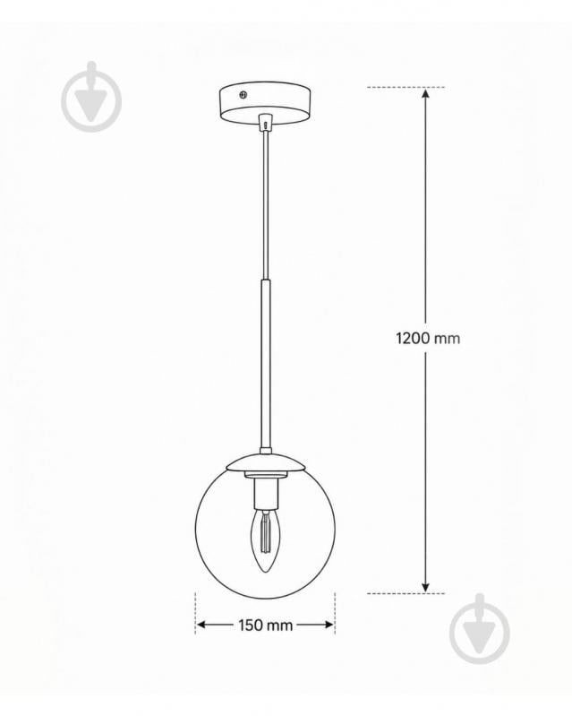 Подвес LIGHT SET SHANA 1PL 1xE14 черный/дымчатый - фото 4