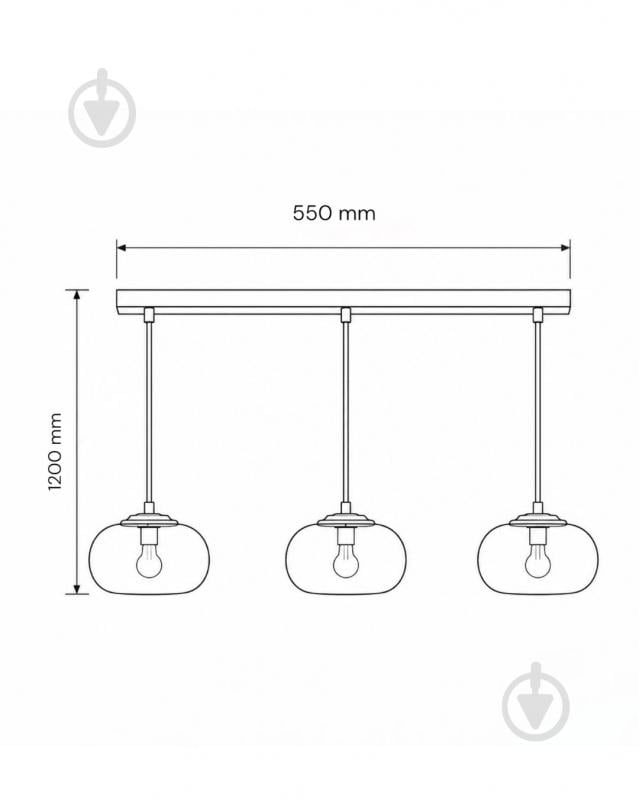 Люстра підвісна LIGHT SET SHANA 3PL 3xE14 чорний/димчастий - фото 2