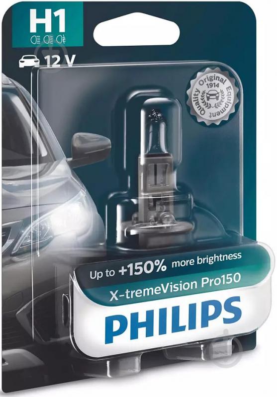 Автолампа галогенна Philips X-tremeVision Pro150 H1 55 Вт 1 шт.(PS 12258 XVP B1) - фото 3