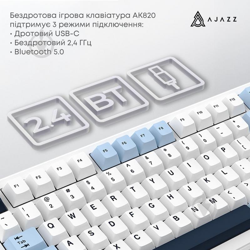 Клавіатура бездротова Ajazz MAX PLUS -Daydream Switch-Blue-White-Dark Blue-3 model-with screen- RGB (AK820MAX-DD-BWD) whi - фото 5 Клавіатура бездротова Ajazz MAX PLUS -Daydream Switch-Blue-White-Dark Blue-3 model-with screen- RGB (AK820MAX-DD-BWD) whi - фото 5