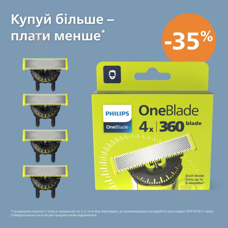 Леза змінні Philips OneBlade 360 QP440/50 - фото 2