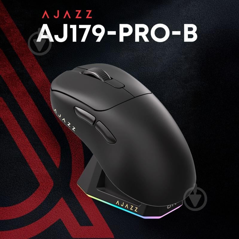 Мышка беспроводная Ajazz PRO -3 Mod-Black-3395-8K Charging Dock black (AJ179-PRO-B) - фото 5 Мышка беспроводная Ajazz PRO -3 Mod-Black-3395-8K Charging Dock black (AJ179-PRO-B) - фото 5