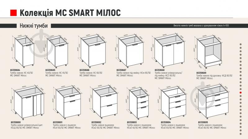 Тумба нижня МС Смарт Мілос 600х820х525 мм білий глянець/білий LuxeForm - фото 4