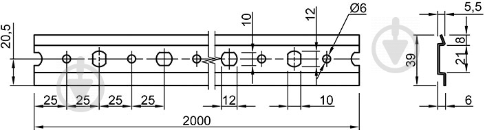 Шина для вушок L-2000 мм 52680 Smart - фото 3