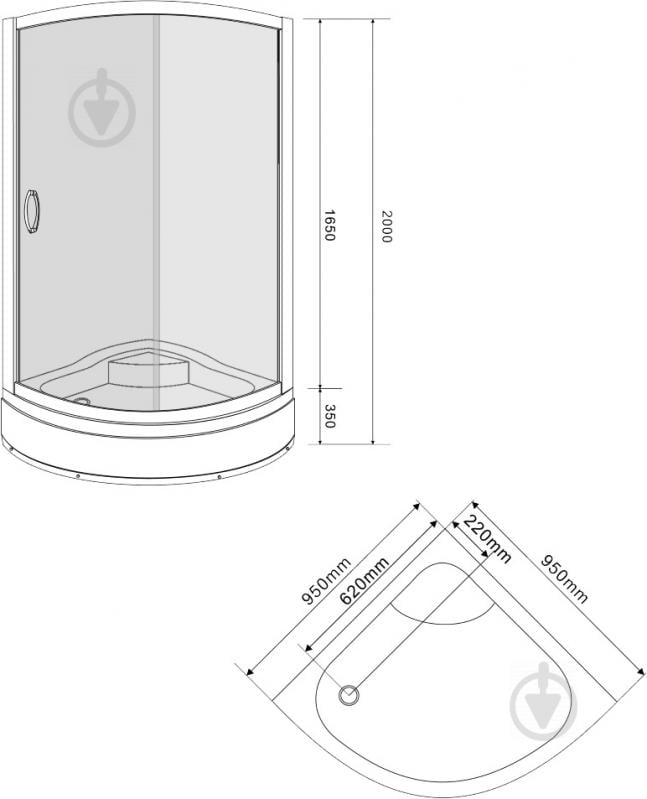 Душевая кабина Eger Csardas 90x90 см + скребок 599-512+555-SP01 - фото 2