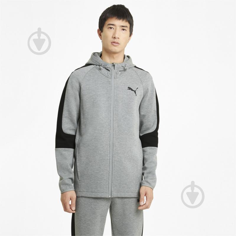 Джемпер Puma EVOSTRIPE Core FZ Hoodie 58581203 р. S сірий - фото 1